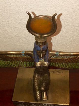 Ancient Egyptian Mother Goddess Isis Open Wings 8.  5 " H Statue Figurine