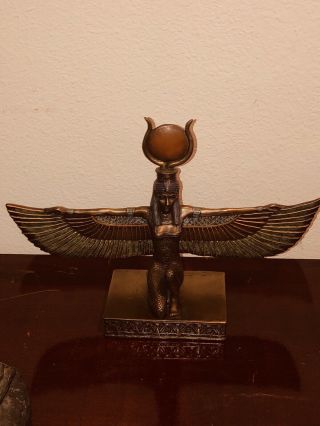 Ancient Egyptian Mother Goddess Isis Open Wings 8.  5 