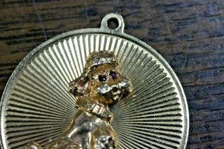 Antique Tiffany & Co 14K Yellow Gold Disc Charm Poodle w/Ruby Eyes 5