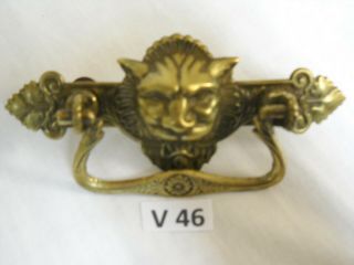 Antique Lion Head Figural Drawer Pull