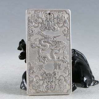 Tibet Silver Hand Carved Dragon (the Twelve Zodiacal Constellatio) Pendant