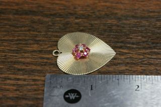 Vintage Tiffany & Co 14K Heart Charm with Diamond and Rubies 7