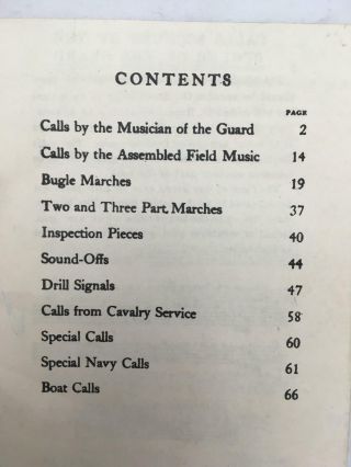 Bugle Signal,  Calls,  & Marches WWI 1917 CAPT DANIEL J CANTY Commandant ' s Office 4