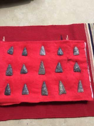 Indian Artifacts / 15 York Ohio Ft Ancient Triangles /authentic Arrowheads