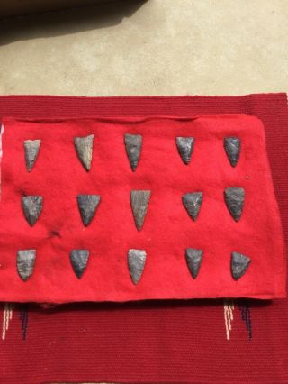 indian artifacts / 15 York Ohio Ft Ancient Triangles /Authentic Arrowheads 3