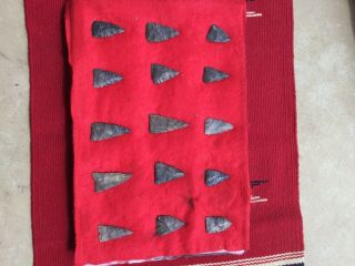 indian artifacts / 15 York Ohio Ft Ancient Triangles /Authentic Arrowheads 5