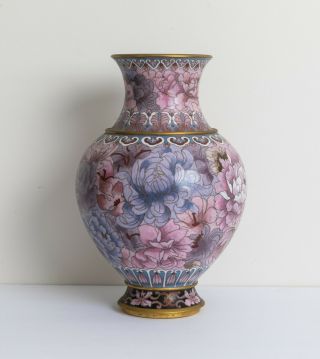 Chinese Antique/vintage Cloisonne Enameled Vase,  1950 - 1980.
