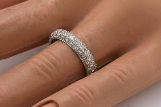 Ladies Tiffany & Co.  950 Platinum 2.  66ctw Diamond Eternity Wedding Band Ring 4