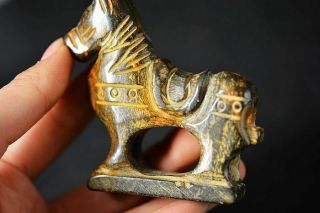 Exquisite Chinese Old Jade Carved Horse Lucky Statue H64