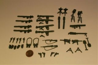 Vintage Marx Navarone Play Set Of 44 Green Weapons/accessorys Loose