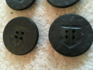 4 WWI PEACOAT BUTTONS 13 STAR 1 3/8 