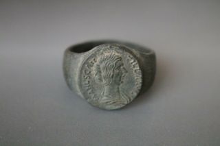 Ancient Interesting Roman Bronze Ring Manlia Scantilla 2nd - 3rd Century Ad