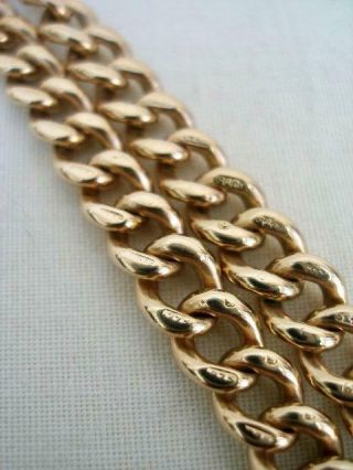9ct Solid Gold Double Albert Graduated Antique Watch Chain 42.  8 grams. 8