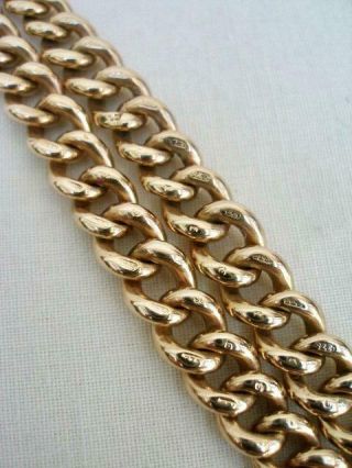 9ct Solid Gold Double Albert Graduated Antique Watch Chain 42.  8 grams. 9