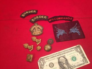 Ww2 British Airborne Commando Border Regiment Battle Dress Jacket Insignia Group