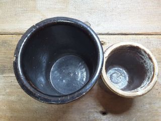 2 Antique Stoneware Jars Crocks Minnesota Estate Find Pair Old 5