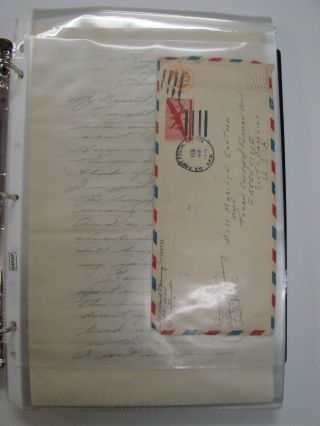 Wwii Poignant Love Letter Archive Lt B - 25 381st Bomb Squadron 12th Aaf N.  Africa