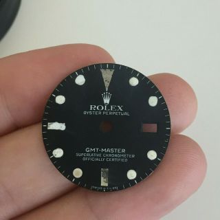 Rolex Gmt Master Black Matte Dial For 16750 Watch Parts And Repair Vintage