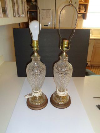Vintage Crystal Table Lamps (27 By 6 ")