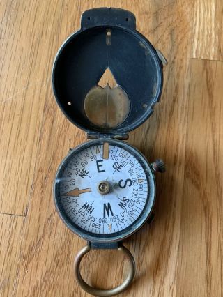 Wwi Us Army Engineer Corps Compass Cruchon Emons Berne Solid Brass Military