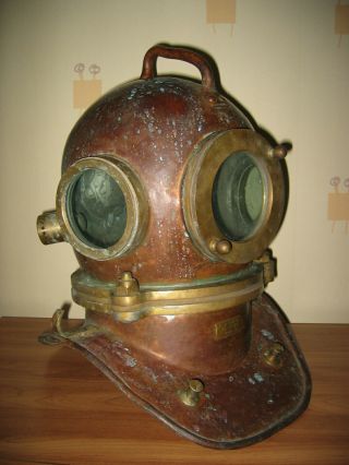 Russian Soviet Vintage Authentic 3 Bolt Diving Helmet