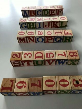 Vintage Halsam Wooden Children ' s Spelling Alphabet 30 Blocks Hal - Sam Orig Box 7