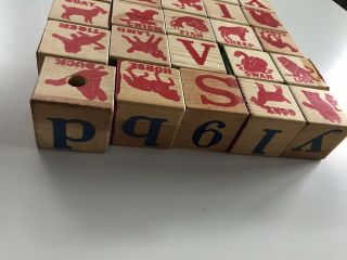 Vintage Halsam Wooden Children ' s Spelling Alphabet 30 Blocks Hal - Sam Orig Box 8