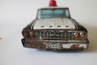 Vintage Tin Toy Highway Patrol Ford Galaxie 1950s Asc
