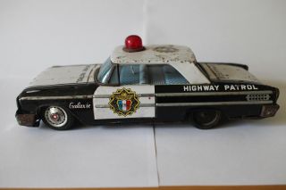 Vintage Tin Toy Highway Patrol Ford Galaxie 1950s ASC 2