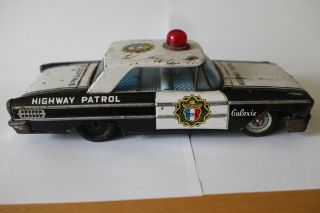 Vintage Tin Toy Highway Patrol Ford Galaxie 1950s ASC 3