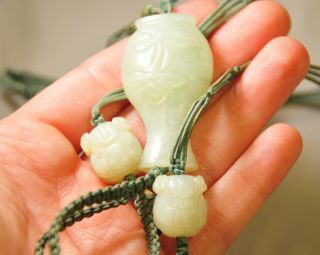 Antique Chinese Carved White Jade Beads 19th Century