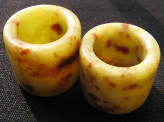 Old Natural Red Blood Jade Hand Carved Band Thumb Ring Size13.  5 1pcs