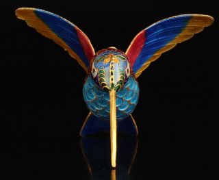 Valuable Enamel Cloisonne Figurines Pendant Hummingbird Mascot Ornament Collec