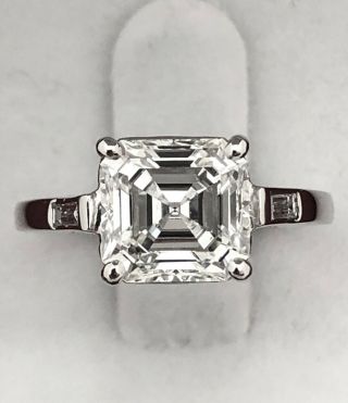 Vintage Platinum Ring 2.  15 C Asscher Cut Diamond Vs1,  E,  Gia,  Retail Usd $44,  800