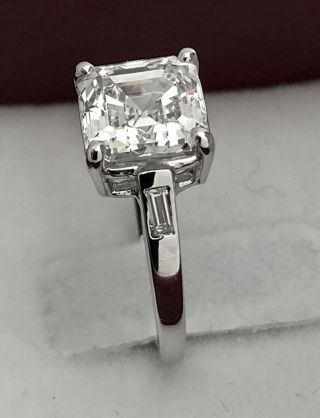 VINTAGE PLATINUM RING 2.  15 C ASSCHER CUT DIAMOND VS1,  E,  GIA,  RETAIL USD $44,  800 3