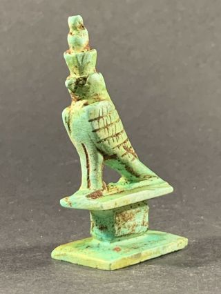 VERY RARE ANCIENT EGYPTIAN HORUS STATUE WITH HIEROGLYPHIC BASE CIRCA.  770 - 332BC 5
