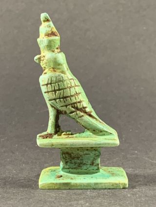 VERY RARE ANCIENT EGYPTIAN HORUS STATUE WITH HIEROGLYPHIC BASE CIRCA.  770 - 332BC 6