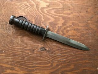 Wwii Us Army Airborne M3 Case Straight Guard Marked Fighting Knife