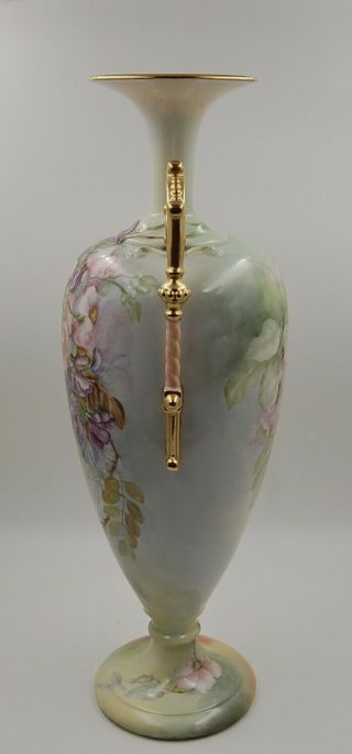 Antique American Belleek Cac Lenox Hand Painted Porcelain Vase Urn 18.  75 