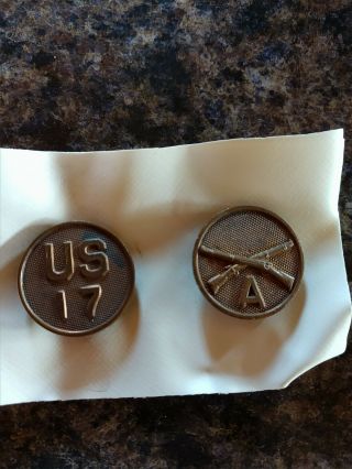 Ww1 Us Army Enlisted Collar Discs Disks Pins Insignia
