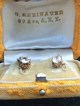 Early Victorian Yellow Gold And Large Old Mine Cut Diamond Solitaire Earrings 4