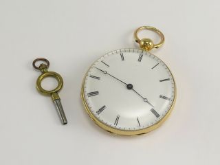 Antique Le Roy & Fils 18k Solid Gold Key Wind Pocket Watch