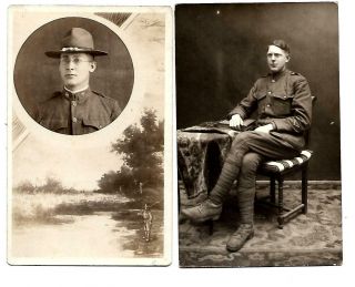 Ww1 Rppc American/us Soldiers Group 5