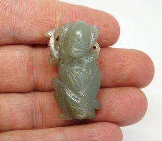 Fine Antique Chinese Jade Carving Of A Boy