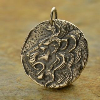 925 Sterling Silver Lion Ancient Coin Mens Jewelry Greek Pendant Necklace 1108