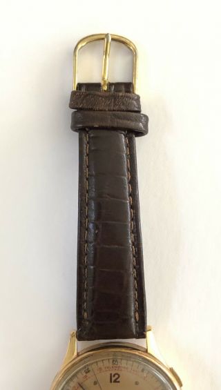 Vintage Chronographe Suisse 18k Solid Yellow Gold Men ' s Wrist Watch 3