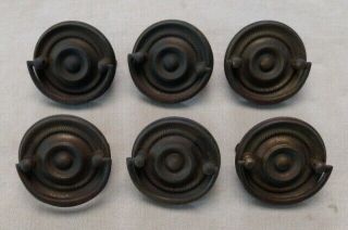 Antique Brass Hepplewhite Drawer Pulls Set Of 6 Federal Colonial Style 4202