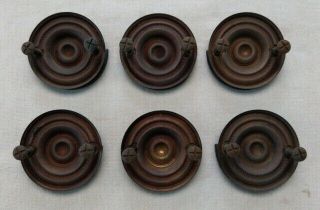 Antique Brass Hepplewhite Drawer Pulls Set of 6 Federal Colonial Style 4202 2