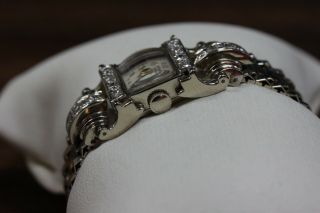 Vintage Sheffield 14K White Gold and Diamond Watch 17 Jewels 3