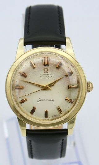 Vintage 1958 14k Gold Omega Seamaster Watch Automatic Men 